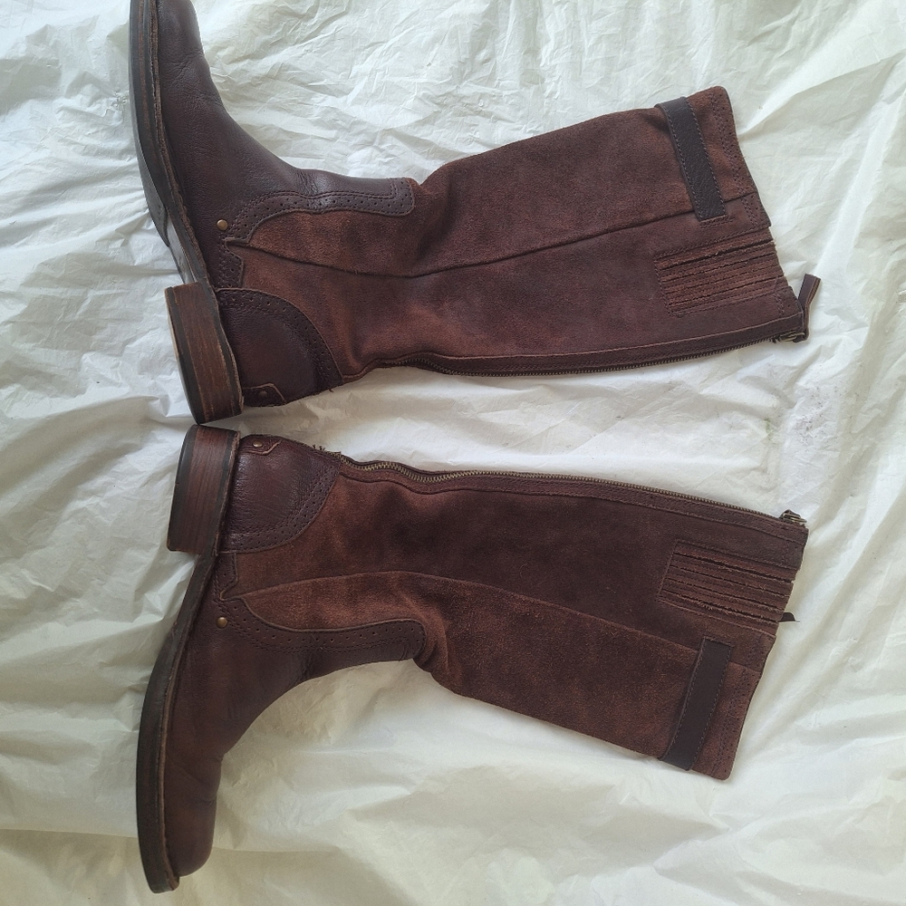 Ugg Castille Java Brown Suede Leather Riding Boot… - image 5